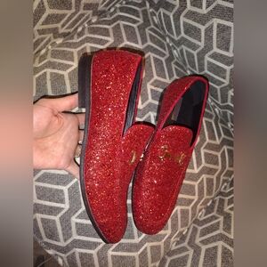 Sparkling Red Glitter Loafers